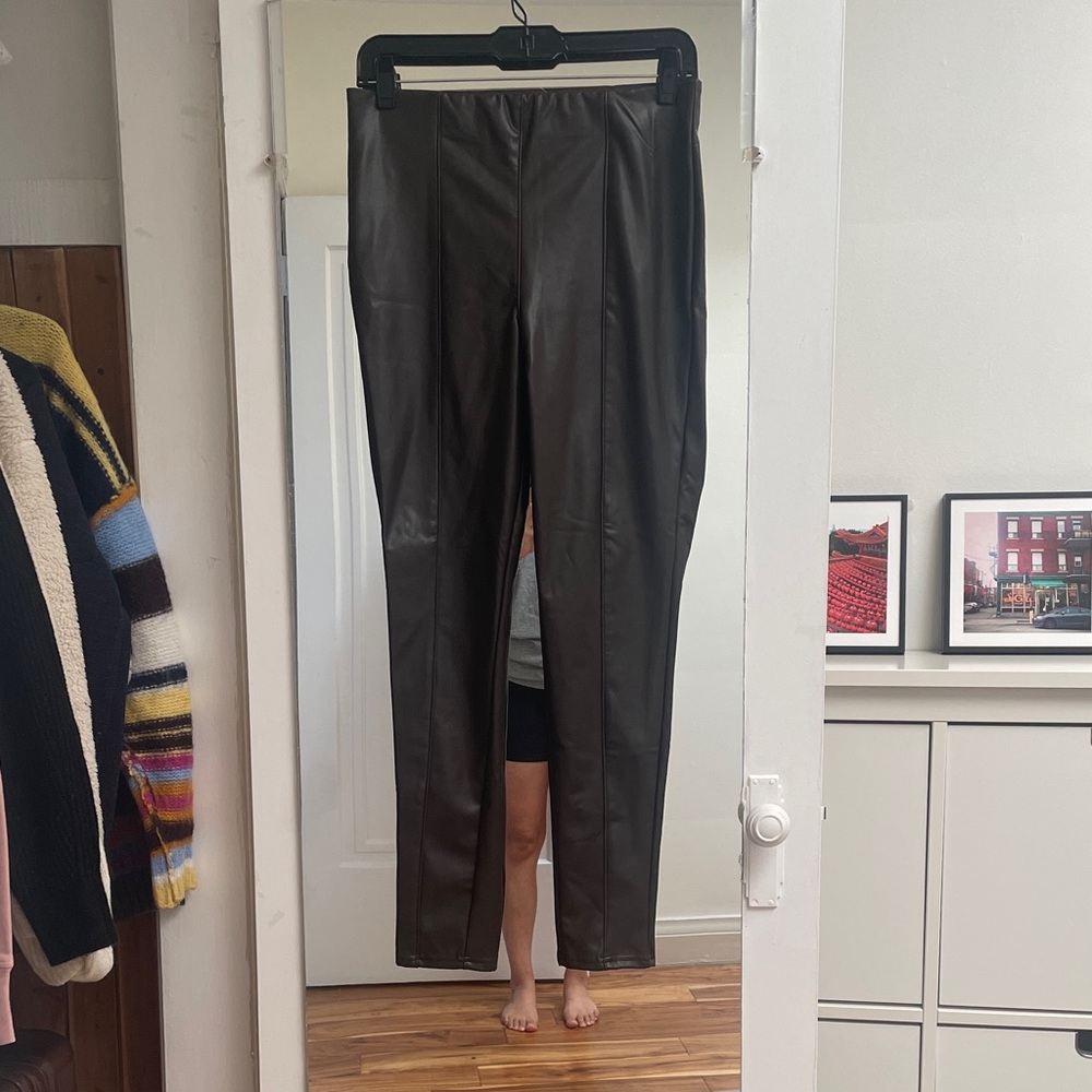 H&M Black Faux Leather Leggings